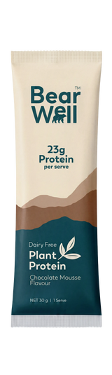One single serve of a plant protein in Chocolate Mousse Flavour