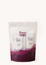 A 7x30g Travel Sachet Pack of BearWell Whey Protein Concentrate, Smooth Vanilla flavour, 23g of Protein each serve with the product branding and information visible.